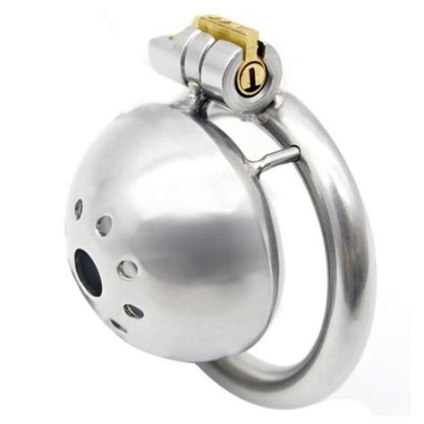 Extra Small Chastity Cage With Catheter Stainless Steel Lock Cage Ring S1 Q050 Smtaste