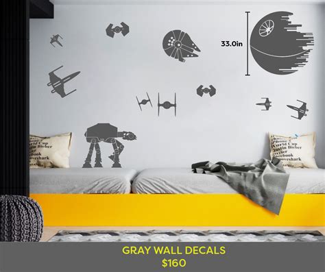 Star Wars Large Silhouette Premium Vinyl Wall Decals Gray Set Of 11 Decals Inspyre Design