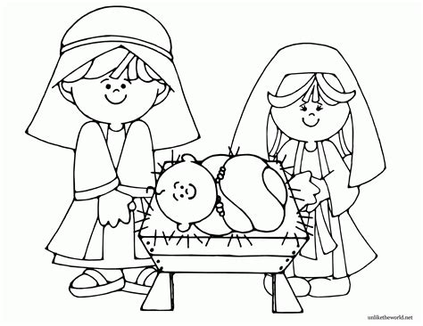 free nativity coloring page pdf Nativity coloring pages scene printable kids christmas
