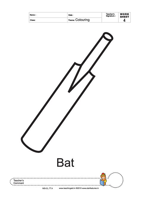 Cricket Bat Coloring Pages Sketch Coloring Page