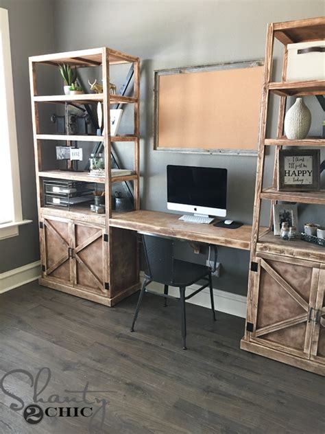 Why do a diy built in desk? DIY Floating Desk for Office Towers - Shanty 2 Chic