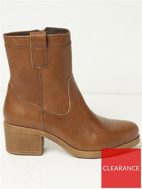 fatface hollie block heel boot brown uk