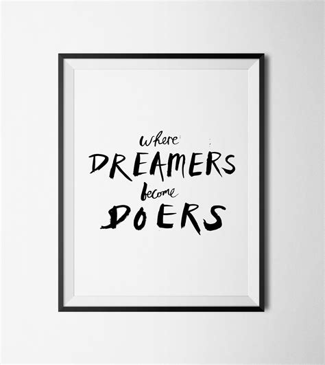 Motivational Poster Where Dreamers Become Doers Printable Quote
