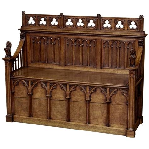 19th Century Gothic Revival Hall Bench At 1stdibs
