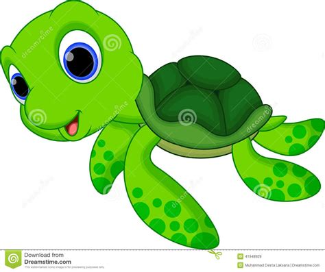 Cute Turtle Cartoon Stock Illustration Image 41948929
