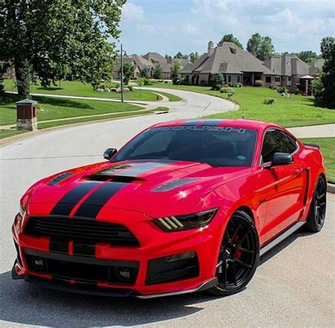 roush 2015 racecar red mustang with black double stripes mustang cars ford mustang ford gt