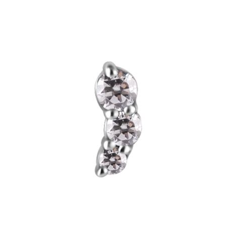 Surgical Steel Pigtail Curved Jewelled Nose Stud Premium Zirconia