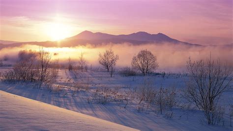1920x1080 1920x1080 Nature Landscape Winter Sunrise Mist Mountain