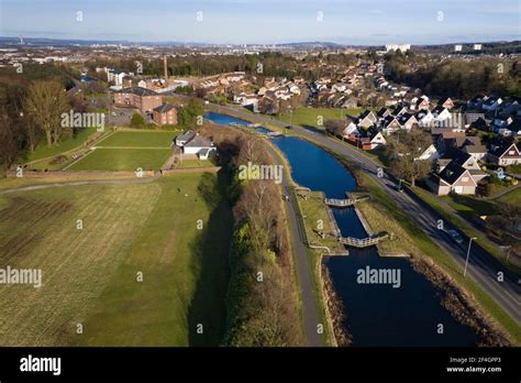 Aerial View Of The Forth And Clyde Canal At Camelon Falkirk Stock