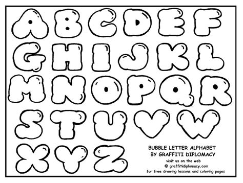 Bubble Letter Alphabet Graffiti Easy Bubble Letter