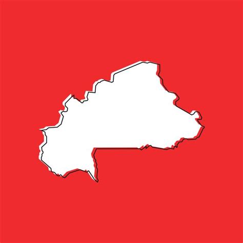Premium Vector Vector Illustration Of The Map Of Burkina Faso On Red
