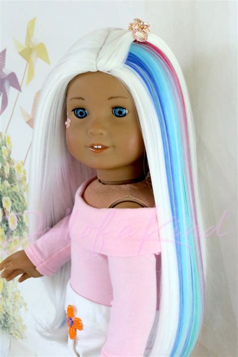 Custom American Girl Doll Wig Straight White Lollipop Etsy American