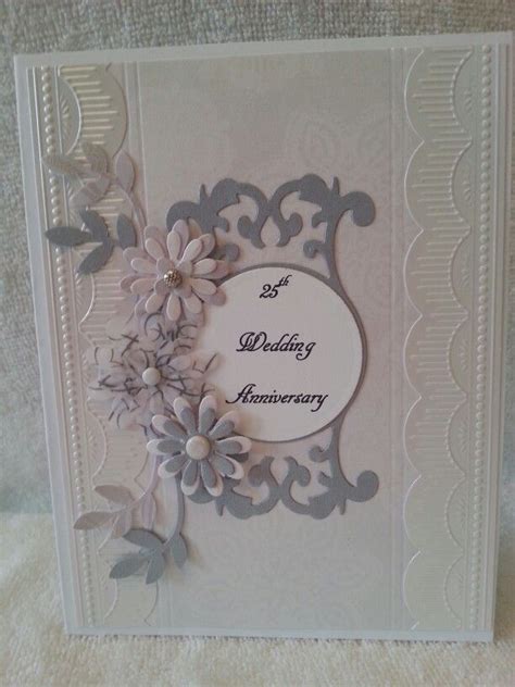 25th Wedding Anniversary Handmade Card Anniversary Handmade Cards