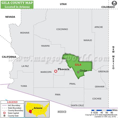 Arizona County Map With Cities