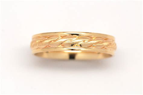 Mens Rope Wedding Band 5mm 14k Yellow Gold Kappys Fine Jewelry