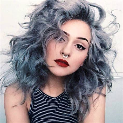 For years, the conventional idea of feminine and beautiful hair is long, thick, and any color but grey. 20 Grey Blue Hair Color Trend For Women