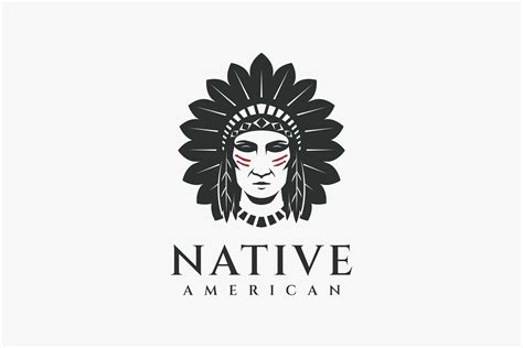 Men Native American Logo Design Graphic By Domstock · Creative Fabrica