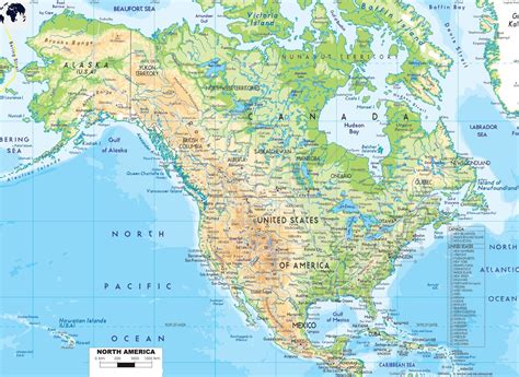 A Map Of North America With The Major Cities And Rivers Labeled In
