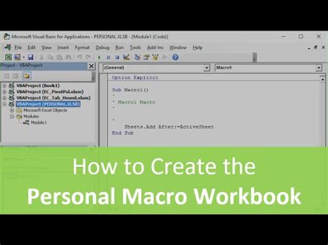 This Video Series Explains What The Personal Macro Workbook Is How To