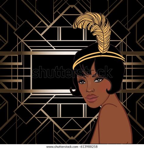 retro fashion glamour girl twenties african stock vector royalty free 613988258 shutterstock