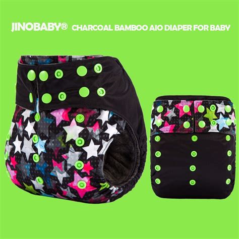 Fashion Stars Jinobaby Charcoal Bamboo Diapers Reusable All In One