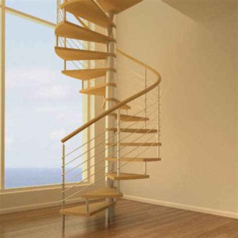 Modern Design Solid Oak Wood Treads Stainless Steel Spiral Stair With