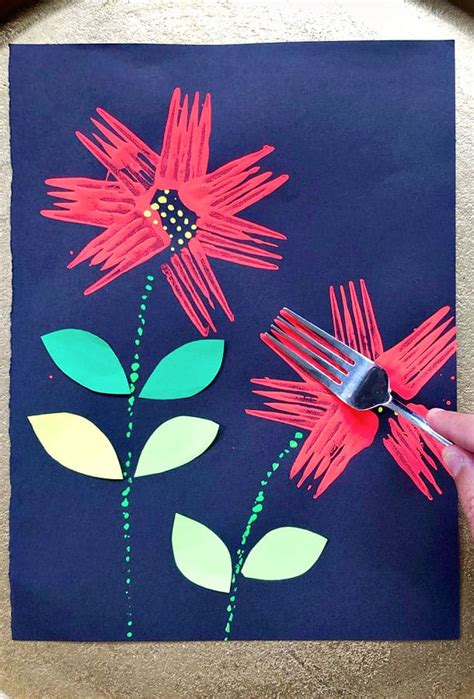 Flower Art Project Using Kitchen Utensil Prints Laptrinhx News