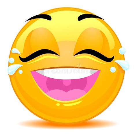 Smiley Emoticon Tears De Joy Face Ilustración Del Vector Funny Emoji