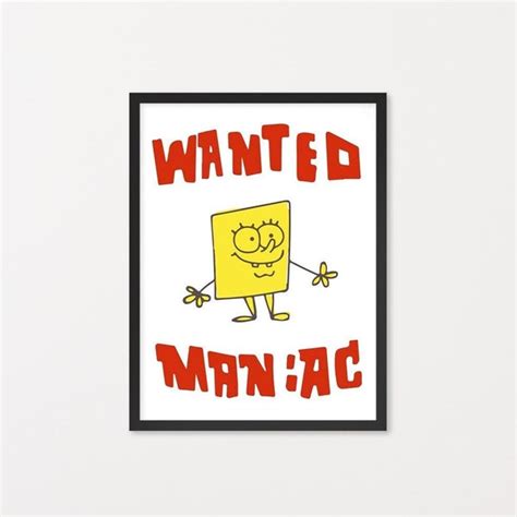 Spongebob Wanted Poster Etsy