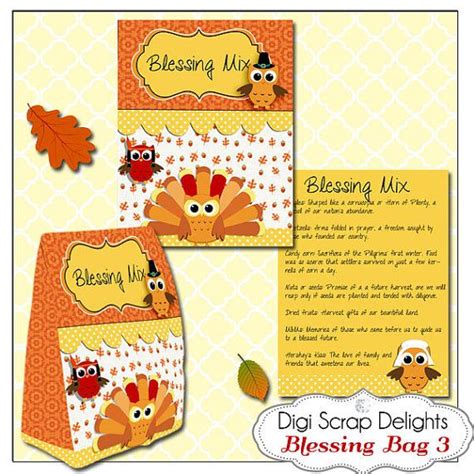 Thanksgiving Blessing Mix Printable T Bag Easy Topper And Treat Bag