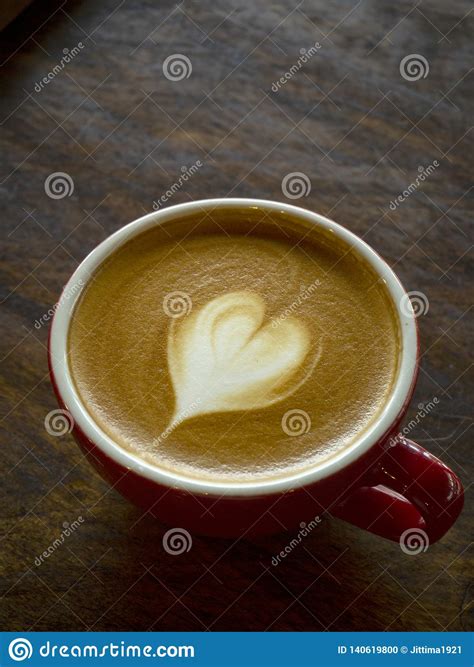 A Cup Of Coffee With Heart Latte Art Stock Photo Image Of Love