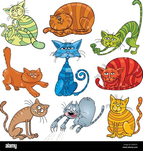 Cartoon Cats Set Stock Vector Image And Art Alamy