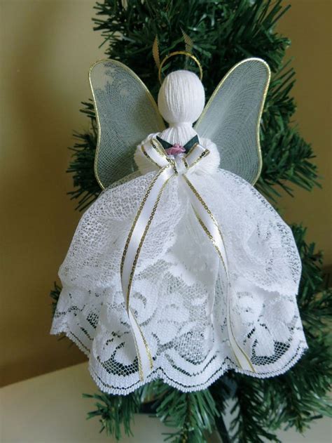 Details About Crafts Handmade White Lace Angel 7 Inxmas Victorian