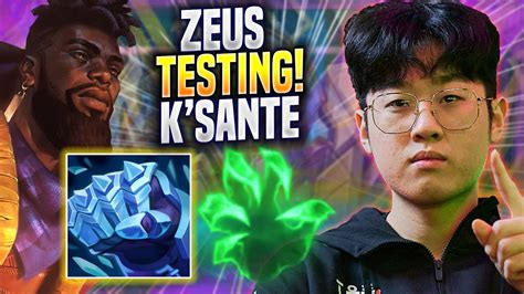 Zeus Testing K Sante In Kr Soloq T Zeus Plays K Sante Top Vs Fiora Season Youtube