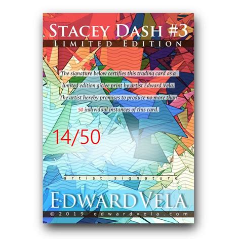 Stacey Dash Sketch Card Limited Edward Vela Signed On Ebid