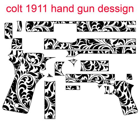 Colt 1911 Handgun Grip Scroll Pattern Svg Laser Engraving Ve Inspire