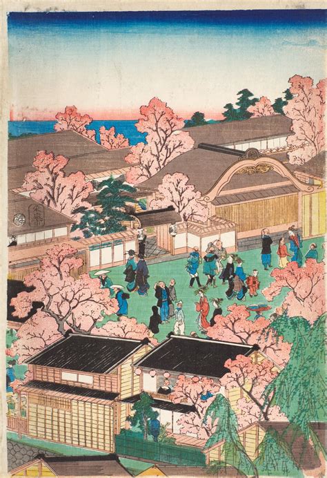 Utagawa Kuniyoshi 1797 1861 View Of The Pleasure Quarters Of