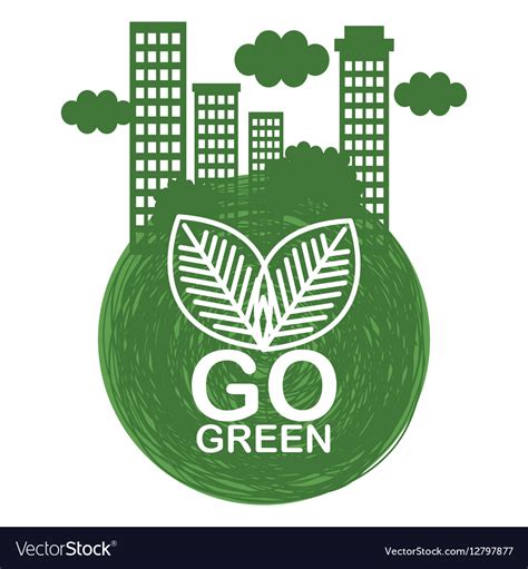 Go Green Ecology Poster Royalty Free Vector Image