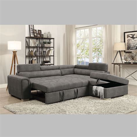 pull out sectional couch with storage pull sofa upholstered lorna ambfurniture