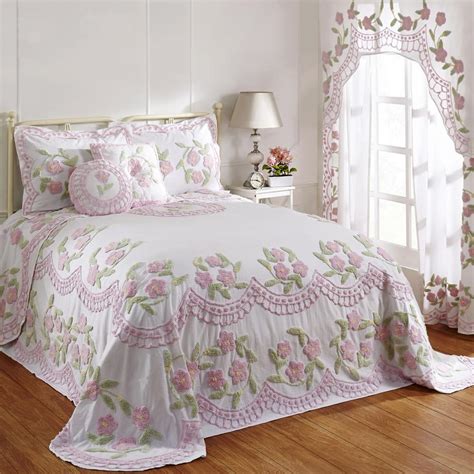 The price tag is lower than some people might expect from a chenille bedspread. Better Trends Bloomfield Collection in Floral Design Rose ...