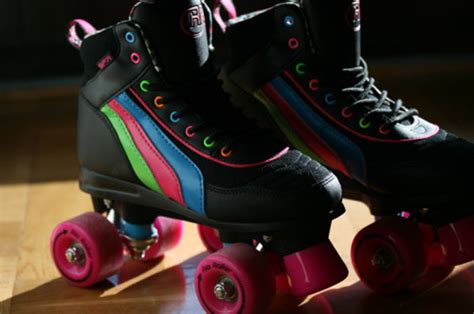 Blue Colors Green Pink Roller Skates Shoes Image