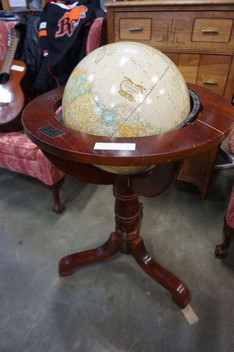 Vintage Globe On Wooden Stand Big Valley Auction