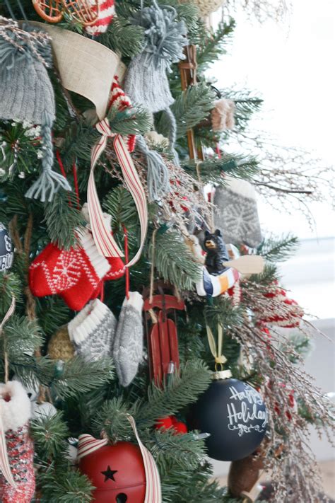 Cabin Themed Tree Lakehouse Christmas A Pop Of Pretty