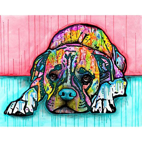 Lying Boxer Dog Wall Sticker Decal Animal Pop Art By Dean Russo