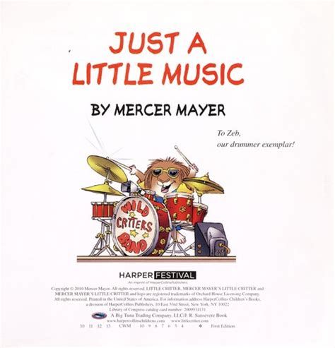 Just A Little Music By Mercer Mayer Open Library
