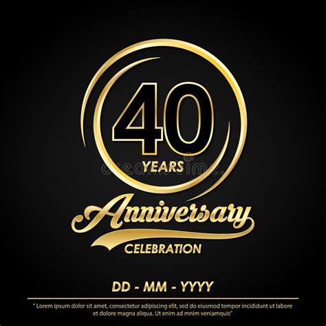 Th Years Anniversary Celebration Emblem Anniversary Logo With Elegance Of Golden Ring On