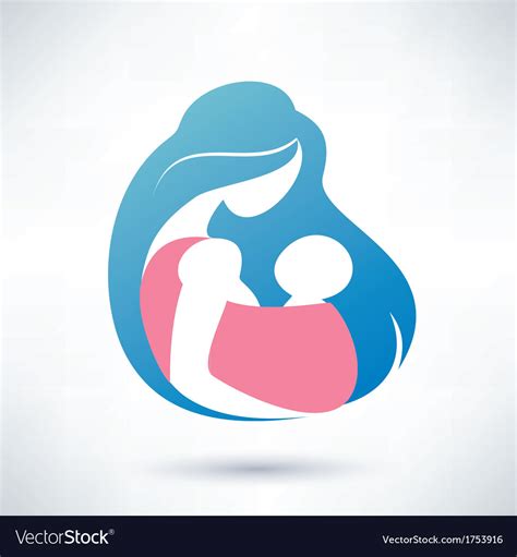 Mother Holding Baby In The Sling Symbol Royalty Free Vector