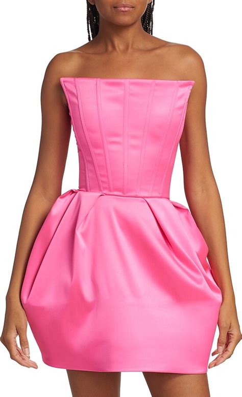 Michael Costello Collection Kate Strapless Satin Minidress Shopstyle Cocktail Dresses