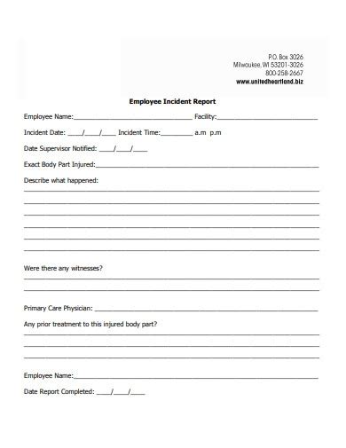 Employee Incident Report 12 Examples Format Pdf Examples