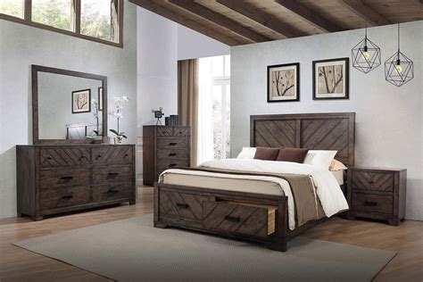 The hilary bedroom set is composed of a bed, a nightstand, a dresser, and a matching mirror. Coaster Lawndale Bedroom Set - Dark Brown 206300Q-Bed-Set ...